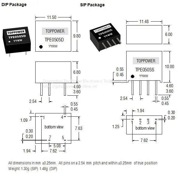 TPE1212D is 1W DC/DC Converters DIP 12Vin12Vout Power Supply photo-2