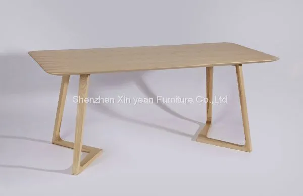 V Shaped Legs Dining Table With Solid Wood Base 6 Chairs