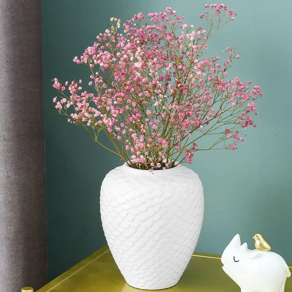 Ins Style Black And White Grey Stripe Contracted Ceramic Plant Vase, Home And Hotel Decoration photo-5