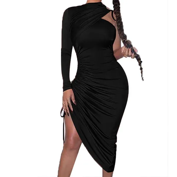 Newest Women Sexy Fashion Leopard Print Long Sleeve Skinny Maxi Dress Ladies Skinny Dresses photo-4