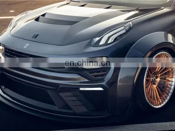 Runde Newest For Lynk & Co 02 Modified Wide Body Kit Front Bumper Carbon Fiber Rear Lip Hood Spoiler photo-4