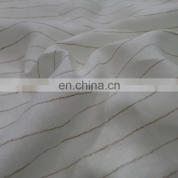 Men's and Women's Suits Ramie Cotton Shirt Trouser Suits Fabric Pure Linen Yarn-dyed Fabric photo-4