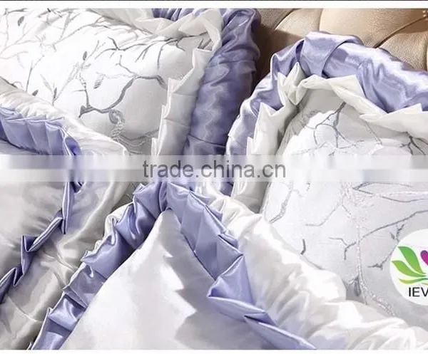 Royal Silver and Purple Bedding Set Luxury Wedding Bedding Set 100% Cotton Embrodiery Bridal Bedding Commerical Bedding Set photo-4