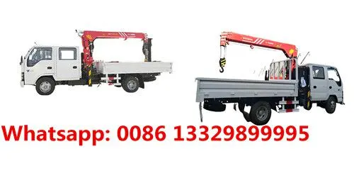 HOT SALE! ISUZU Brand Double Cabs 4*2 LHD120hp Diesel 2T Cargo Truck With Crane photo-3