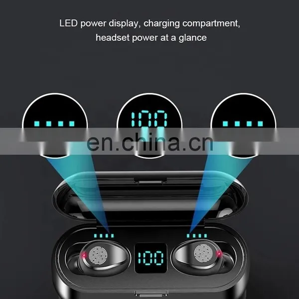 Wireless BT Earphone F9 LED Display Touch Switch Earbuds TWS With Power Bank Charging Box Noise Cancelling F9 TWS Headphones photo-5
