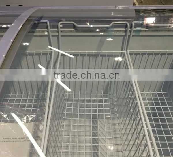 Wholesale Curved Glass Door Chest Freezer for Ice Cream photo-4
