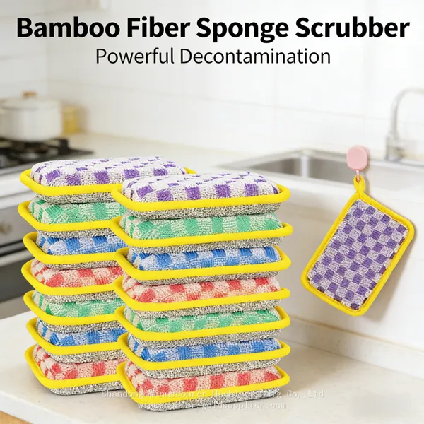 Colorful Non-Abrasive Sponge Reusable Dishwashing Sponges for Delicate Cookware photo-3