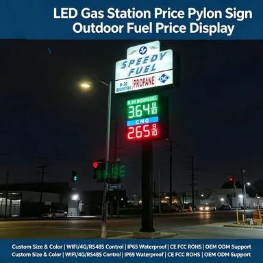 Custom LED Gas Price Display USA 8.889/10 Format Outdoor Fuel Station Sign