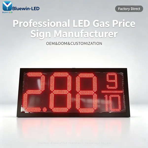 Cartel digital de precios LED tipo torre para gasolinera, diseño personalizado, para exterior.