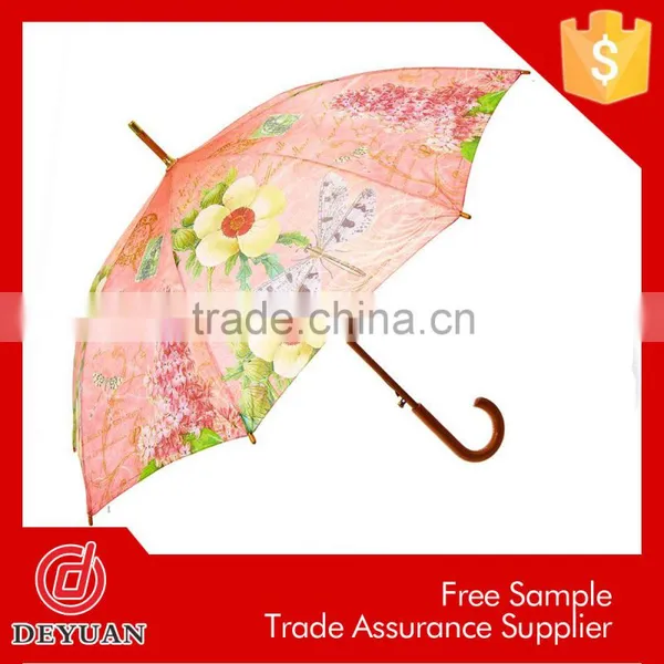 Promoting Premium Classical Automatic Wood Handle Umbrella