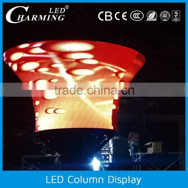 Small Multiple Size Special Shape Flexible Full Color Indoor Led Column Display photo-4