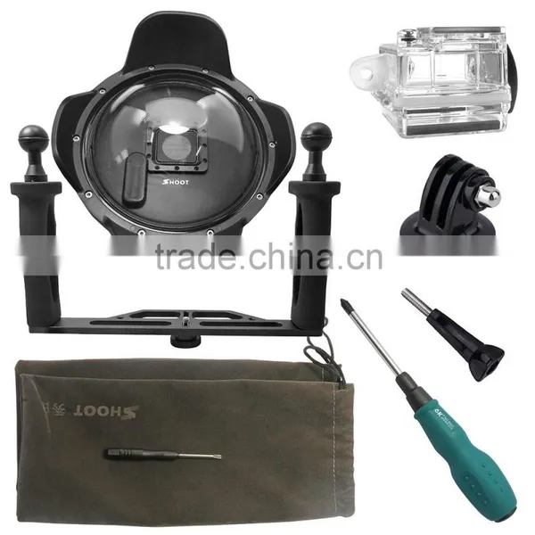 High Performance 6" SHOOT Dome Port With Handheld Stabilizer for GoPros Hero3+ Hero4 With LCD Screen Holder photo-6