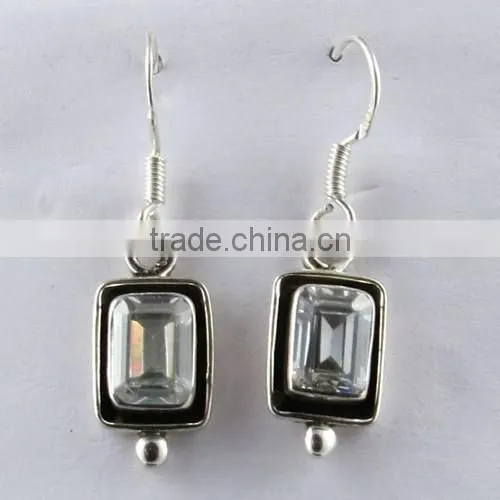 Honora Ming ! White CZ 925 Sterling Silver Earring, 925 Silver Jewelry, Indian Silver Jewelry photo-6