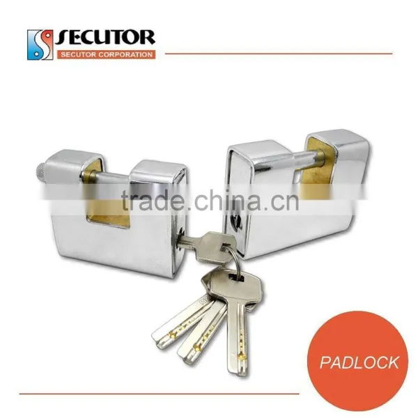Security Armoured Rectangular Shackle Brass Padlock photo-4