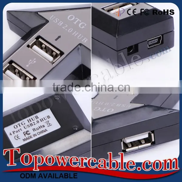 Premium 4 Port Way Otg Usb 2.0 Hub For Laptop And Pc External Power Supply photo-4