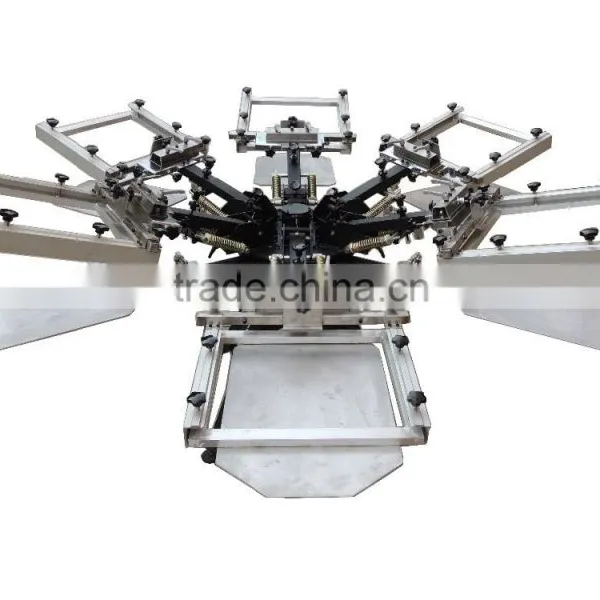 DIY New Double-side Clamp 6 Color 6 Station Manual T-shirt Screen Printing Machine With Micro Adjustment photo-2