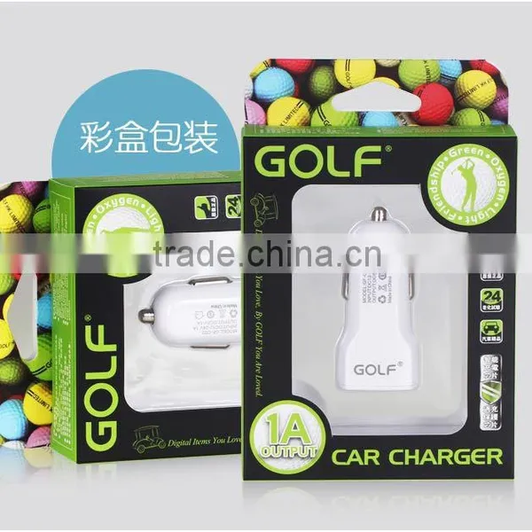 GOLF GF-C02 5V/1A Fast Charging Auto USB Car Charger For IPhone 5/5s 6/6s USB Car Charger For Mobile Phone GPS MP3/4 TB-0376 photo-2