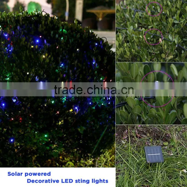 Fullbell Decorative LED Solar Power String Twinkle Light 22.97ft 50 LED Light Sting 8 Flash Modes for Garden Patio Colorful photo-2