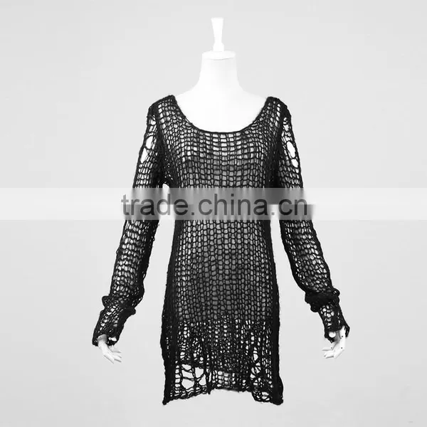 PM-004 Free Size Black Top Brand Girls Broken Pullover Sweater photo-4