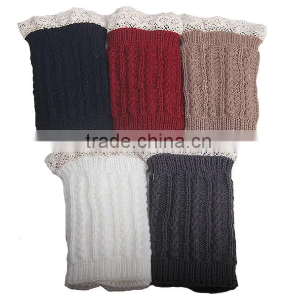 Trendy 2014 Winter Knit Lace Women Crochet Boot Cuffs photo-2