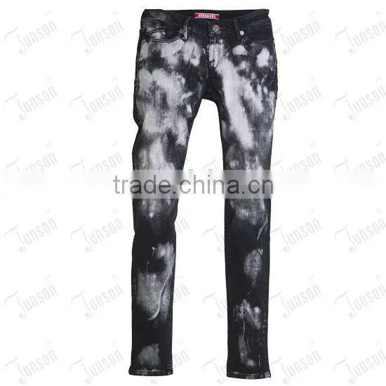 Lady's Denim Jeans-- Black Enzyme+monkey