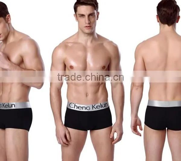 Wholesale OEM Manufaturer Men Pure Cotton Spandex Boxer Briefs The Big Silver Men's Underwear