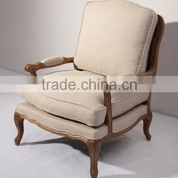 French Style Wooden Base Cane Back Armchair photo-2