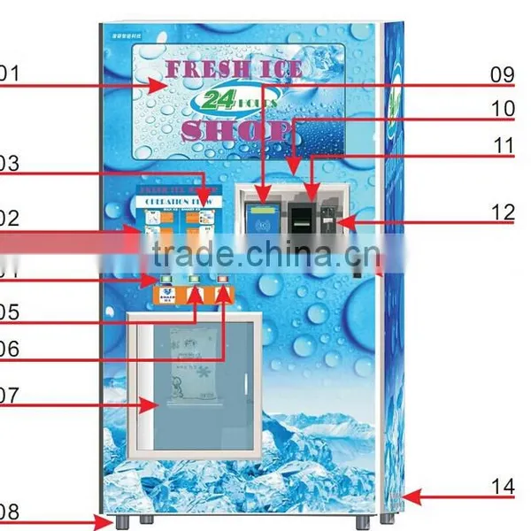 Multifunction Coin IC Card Cash Operate R404a Refrigerant Full Automatic Outdoor Ice Vending Machine For Sale photo-4