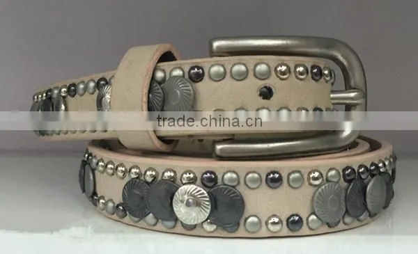 Women Fashion Buckle Belt Beaded Belt photo-5