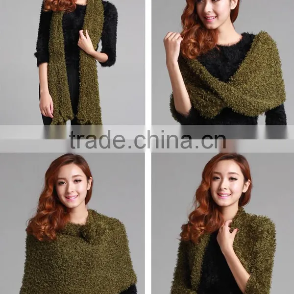 Top Trendy Women Winter Charcoal Fiber Soft Magic Scarf Woolly Knit Scarf Shawl Wrap photo-2