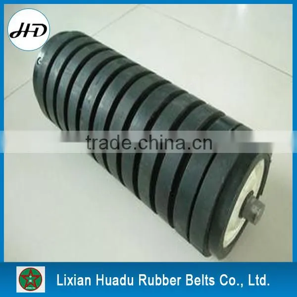 Rubber Ring Type Conveyor Impact Roller, Carrying Roller, Impact Trough Idler Roller Impact Troughing Idlers photo-2