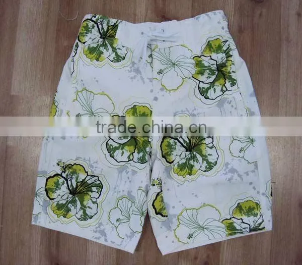 Kid's 100% Polyester Woven Printed Swim Shorts
