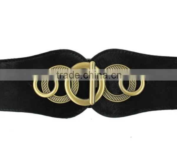 Ladies Fashion Designed Black Elastic Pu Ribbon Waist Belt photo-2
