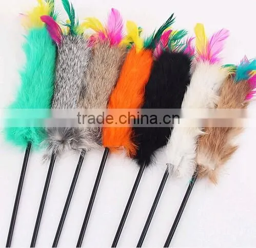 Feather Funny Cat Kitten Toy Tiggerling Tickerling Tickle Stick Dangling Fur Toy photo-2