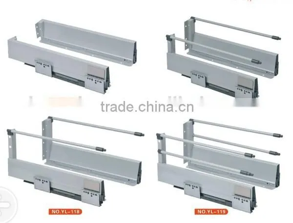 Three-fold Push&soft Close Drawer Slide Rail Floor Mount Drawer Slides With Iron Handles photo-6