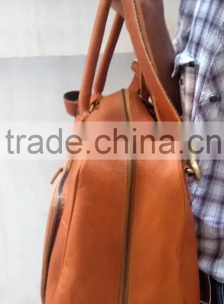 Tan Leather Travel Bag photo-2