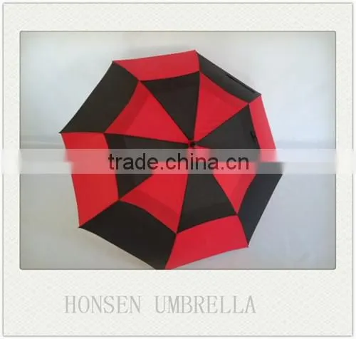 Double Layer Canopy Golf Red And Black Umbrella,Golf Umbrella