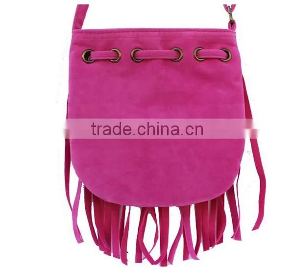 High Quality Colorful Suede Tassel Bag photo-5