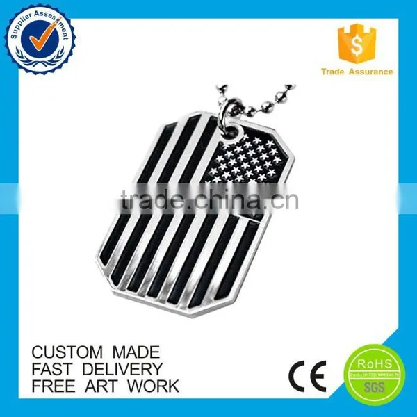 Wholesale American Flag Military Soft Enamel Custom Metal Dog Tag Necklaces photo-5