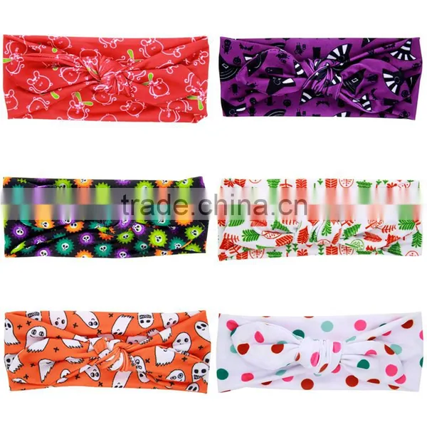 Adjustable Elastic Headbands With Bow -knitted Bow Headwraps -wholesale Rabbit Ear Christmas Headband photo-2