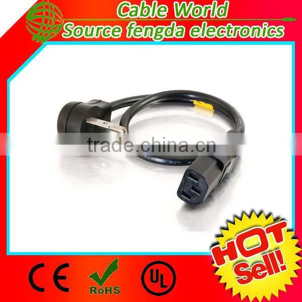 US AC Power Cord NEMA 5-15P to IEC C13 Power Cable 125V 10A photo-3