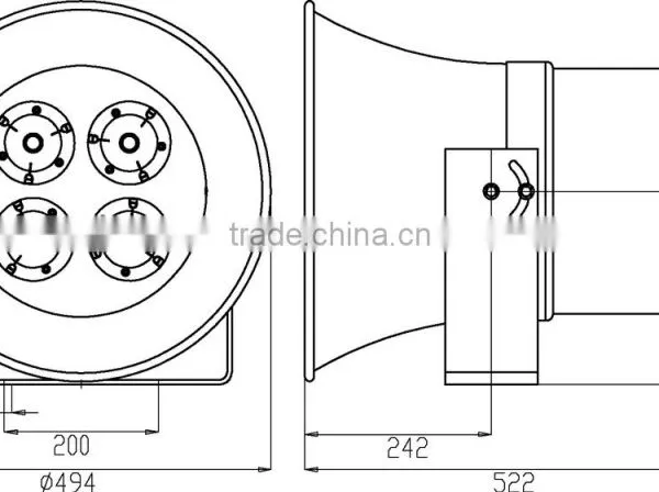 RAH-4C 100-600Watt High Frequency High Powered Alarm Siren Speaker photo-3