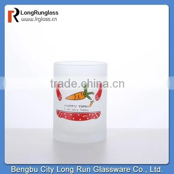 LongRun 296ml 2014 Frosted Chocolate Glass With Lid Decal Print Glass Best Sale photo-3