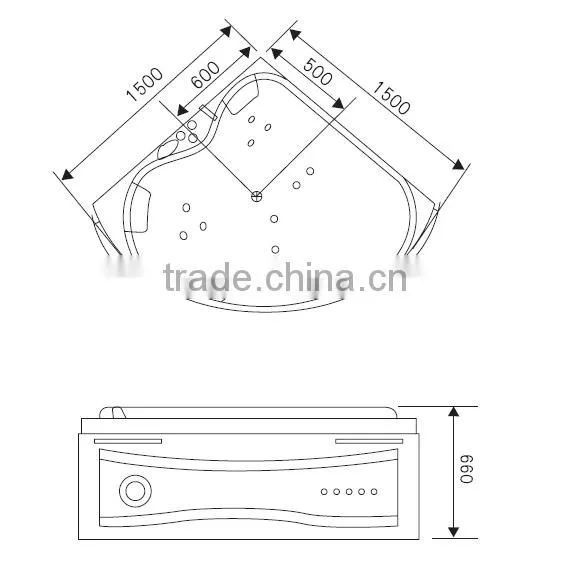 Corner Freestanding Acrylic Cheap Whirlpool Massage Bathtub photo-2