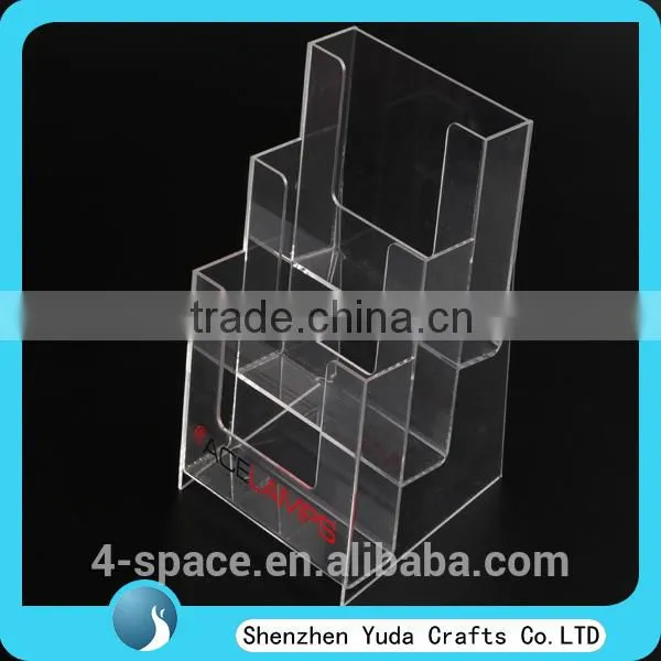 3 Tiers Homemade Wholesale Plexiglass Acrylic Brochure Display, Flyer Stand for Leaflet Displaying photo-6