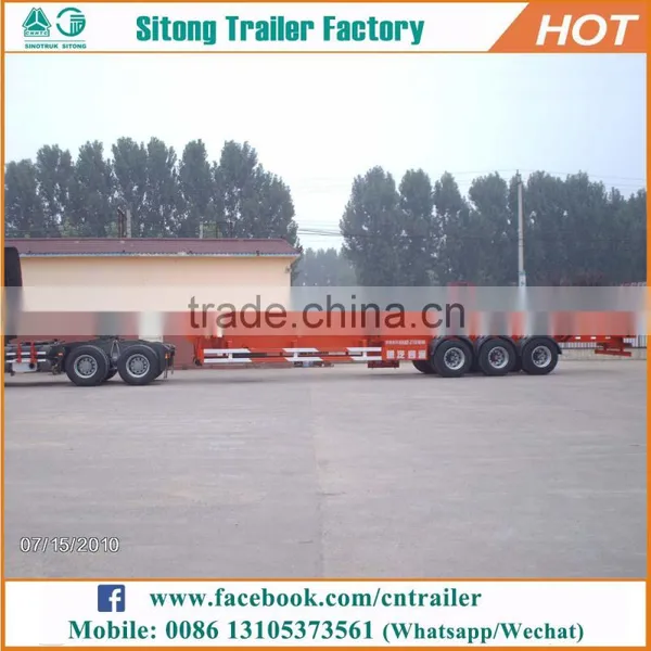 Factory Direct 3 Axles 20ft 40ft Skeletal Shipping Container Transport Trailer photo-3