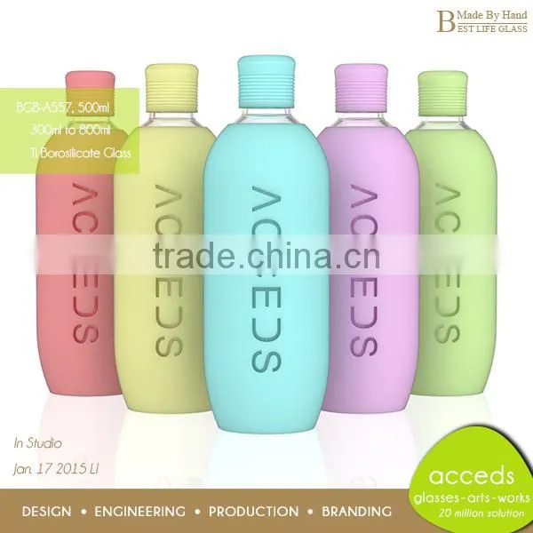 Handmade Pyrex Glass Custom Water Bottle photo-5