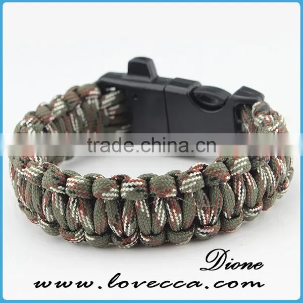 2016 Custom With Flint Fire Starter Survival Paracord Bracelet With Logo photo-2