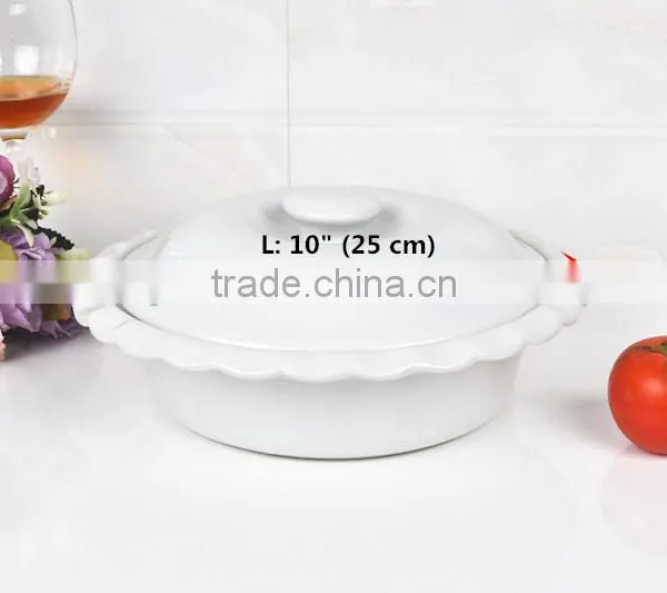 10" Ceramic White Porcelain Round Bakeware photo-3