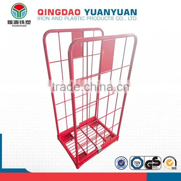 Hot Sale 2 Sided Logistics Pallet Container Warehouse Storage Cages Logistic Roll Wire Mesh Cage Four Wheel Trolley photo-3